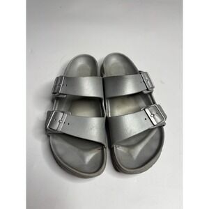 Birkenstock Women's EU 40 US 8.5 Arizona Silver Rubber EVA Regular Width